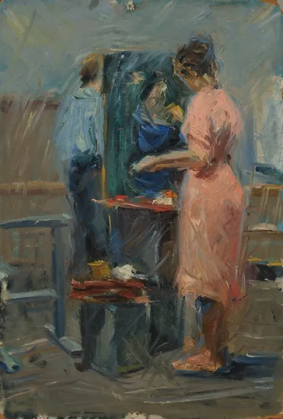 Artwork by Getman Topuria, 1985, Oil on Cardboard