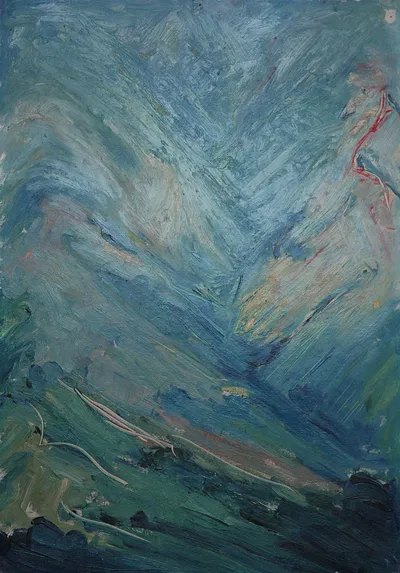 Artwork by Getman Topuria, 1990, Oil on Cardboard