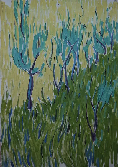 Artwork by Getman Topuria, 1979, Oil on Cardboard