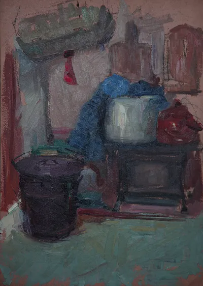 Artwork by Getman Topuria, 1977, Oil on Cardboard