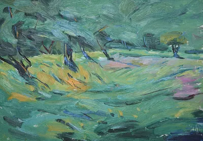 Artwork by Getman Topuria, 1990, Oil on Cardboard