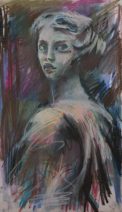 Artwork by Getman Topuria, 1997, Oil on Cardboard